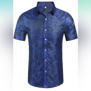 Men’s Retro Paisley Short Sleeve Button Down